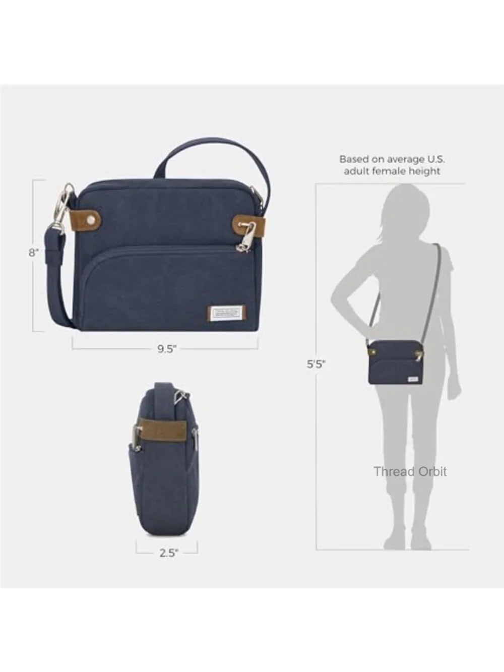 Anti-Theft Heritage Crossbody Bag with RFID Protection and Locking Zippers